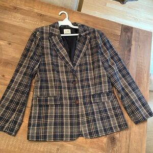 Women’s Blue Plaid Blazer-brand new